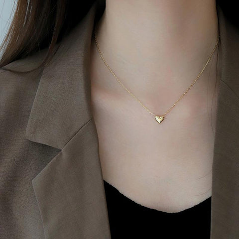 925 Sterling Silver Heart Pendant Necklace Women Plated    Anniversary Jewelry