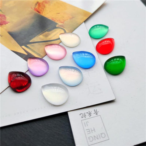 Colorful Water Drop Resin Faux Cat Eye Cabochon Bead Fit DIY -JW01629-Veeddydropshipping