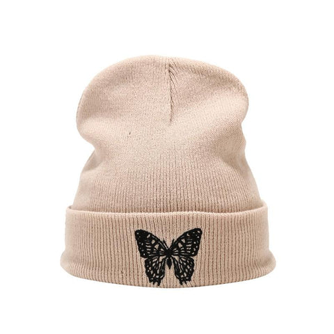 Butterfly Knitted Cap Women&#39;s Warm Beanies-MF00980-Veeddydropshipping