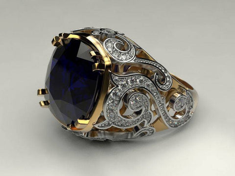 Fashion Silver Color Carving  Engagement Ring Jewelry -JW00559-Veeddydropshipping