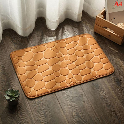 Cobblestone Embossed Bathroom Bath Mat-HA00522-Veeddydropshipping