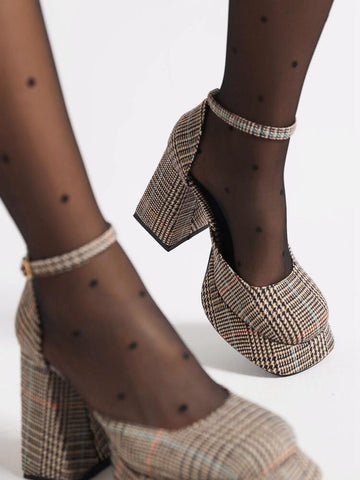 Strap Chunky Heel Gold Silver Bling Sandals Fashion Sexy Marry Jane-BS00820-Veeddydropshipping