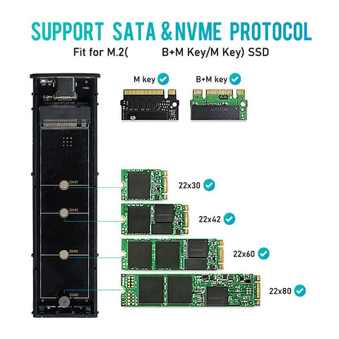 M2 SSD Case NVME Enclosure M.2 to USB SSD Adapter for NVME PCIE NGFF-CE00086-Veeddydropshipping