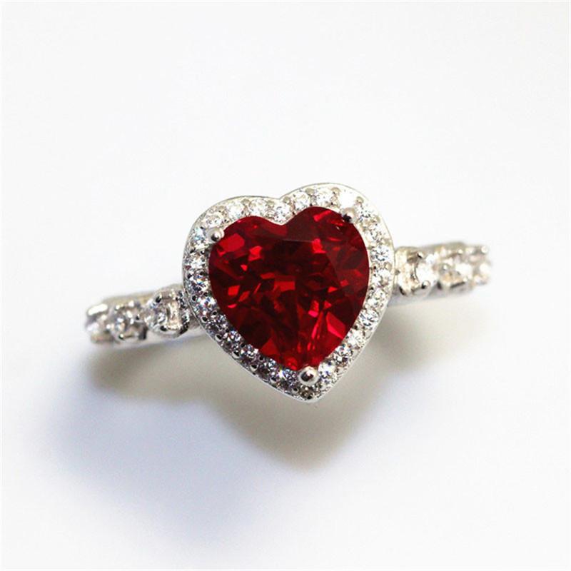 Heart Rings for Women Silver Color Wedding Engagement -JW00032-Veeddydropshipping