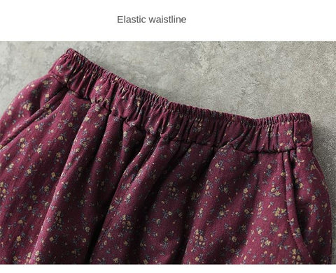 Women Retro Print Loose Thick Fashion A-Line Skirts-WF00445-Veeddydropshipping
