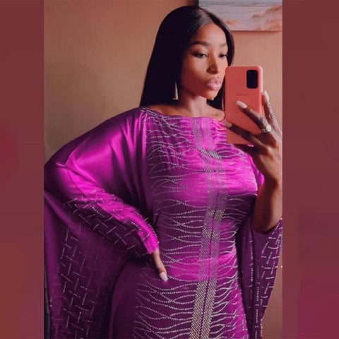 African Silk Dresses For Women-WF01521-Veeddydropshipping