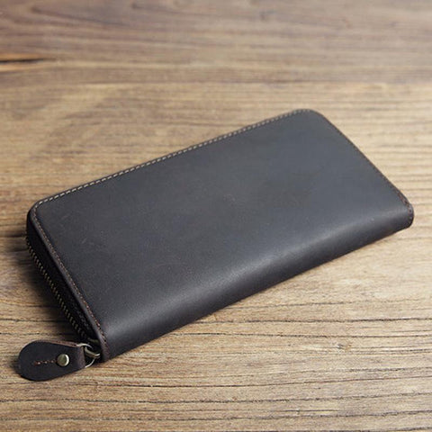 Phone Pocket  Zipper Clutch Bag Passcard Male Bag leather-BS00423-Veeddydropshipping