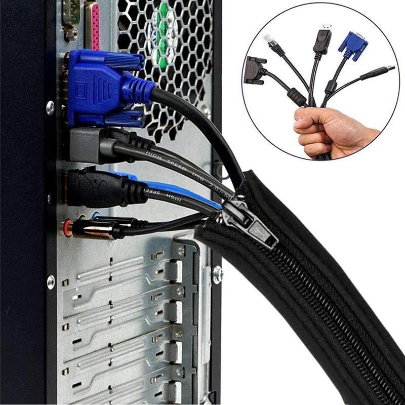 Cable Management Sleeve Cable Wrapper Storage Strip Zipper Network Cable Data -CE00164-Veeddydropshipping