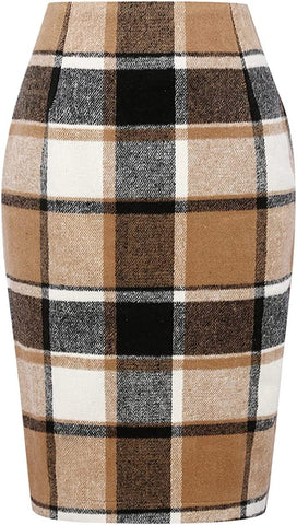 Slim Plaid Skirts for Women High Waist-WF00644-Veeddydropshipping