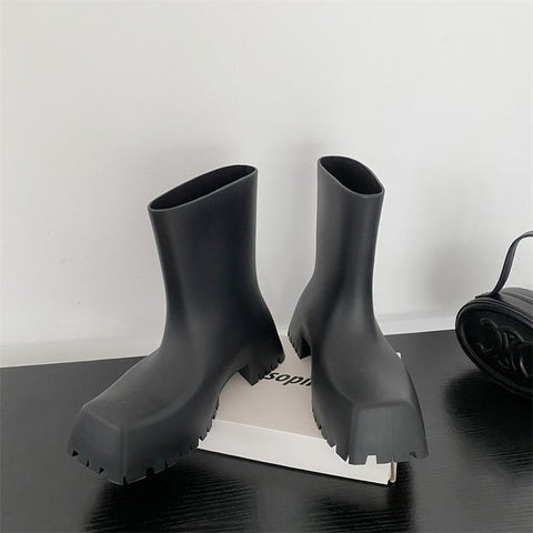 Rain Boots Waterproof Non-slip Short Boot Square Toe Soft-BS00968-Veeddydropshipping