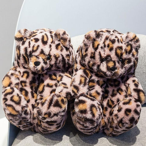 winter velvet Keep warm women shoes Striped Teddy Bear-BS01163-Veeddydropshipping