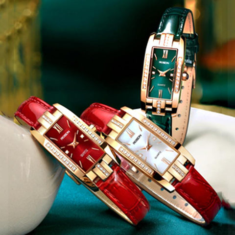 Green Wrist Clock Diamond Quartz Watch Ladies Watches -JW00955-Veeddydropshipping
