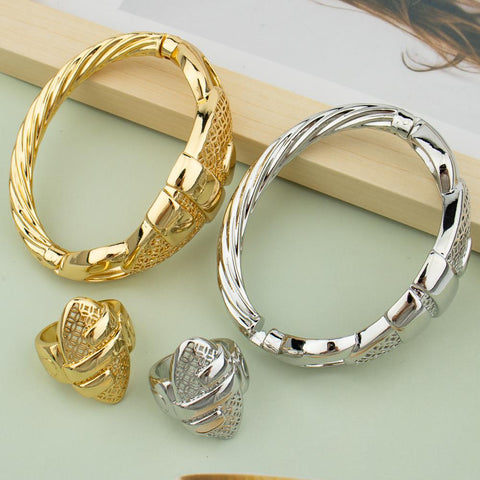 18K Gold Plated Bracelet Jewelry Nigerian Wedding Party  -JW00299-Veeddydropshipping