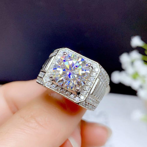 5ct Moissanite Men Ring 925 Silver  Diamond Substitute-JW00003-Veeddydropshipping