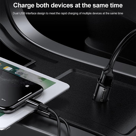 48W Mini Dual USB type-c Car Charger Adapter-PA01151-Veeddydropshipping