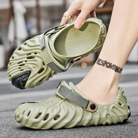Runway Slippers Clogs Solid Hollow Design Beach Outside Soft-BS01472-Veeddydropshipping