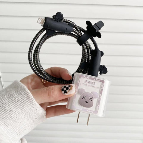Cartoon USB Cable Protector Data Line bite fast charging case for iphone 18/20W Head winder head-PA00939-Veeddydropshipping