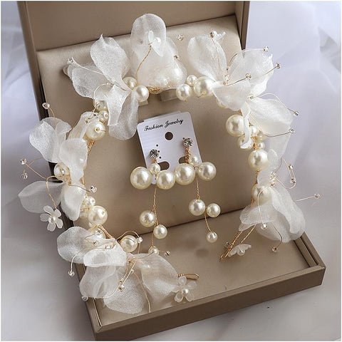 Beautiful Flower dreamy  headband Wedding hair accessories  -JW00492-Veeddydropshipping