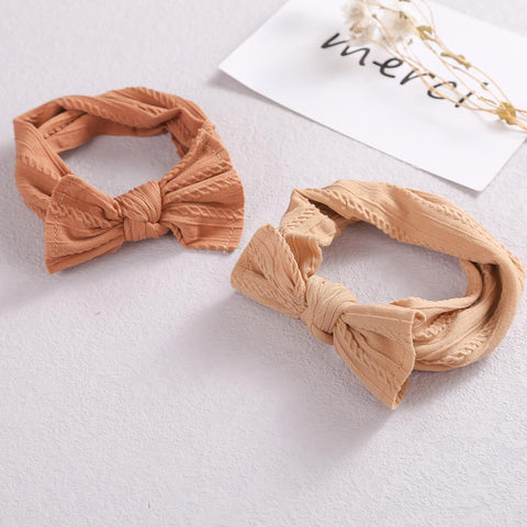 Wide Baby Nylon Newborn Headband Knotted Bow Hair Band Braid-TB00437-Veeddydropshipping