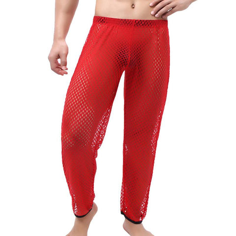 Sleepwear Ropa Interior Hombre See Through Sleep Bottoms Mesh-MF01566-Veeddydropshipping
