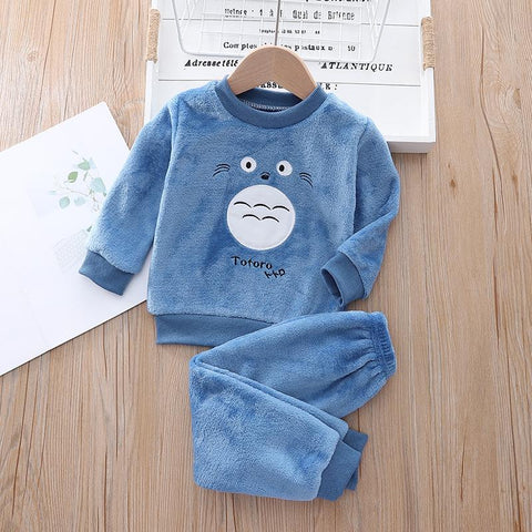 2020 New winter Baby Boy Girl Thicken Pajamas Set Flannel Fleece-TB01072-Veeddydropshipping