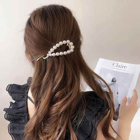 Shape Pearl Hair Claw Clip for Women Hair Bun Hairpin  -JW00484-Veeddydropshipping