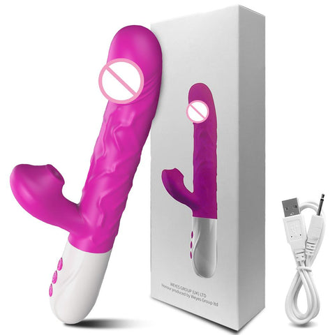 Sucking Dildo Thrusting Vibrator with Female Masturbation Clit Sucker Vacuum -BH01258-Veeddydropshipping