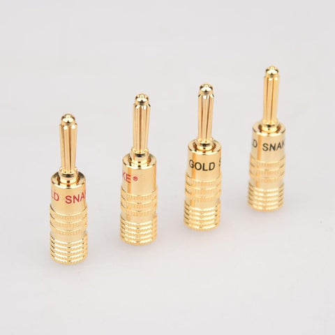 4PCS/Set 4mm and 2mm Pure Copper Gold Plated Banana -CE00008-Veeddydropshipping