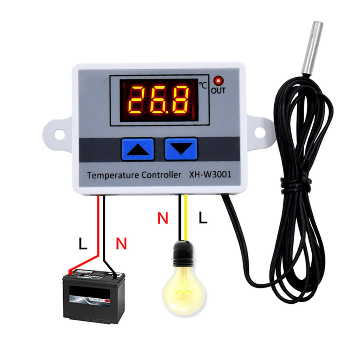 220V 10A Digital LED Temperatur Regler Controller Thermostat Control Kit-TI01039-Veeddydropshipping