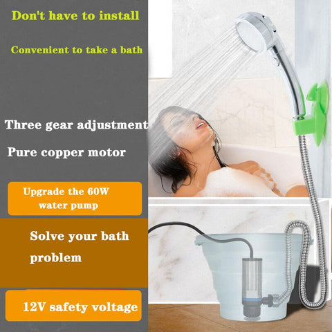 Portable Car Washer 12V Camping Shower-HA01029-Veeddydropshipping