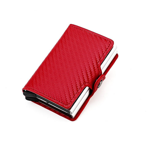 Credit Card Holder Vintage Leather Double Metal Automatic-BS00631-Veeddydropshipping