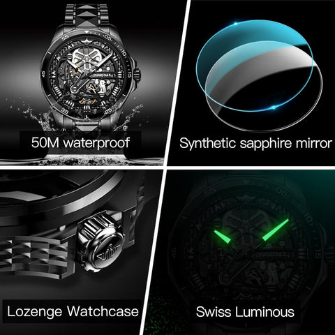 Mechanical Male Watches Luxury Sapphire Crystal Waterproof Clock-JW00868-Veeddydropshipping