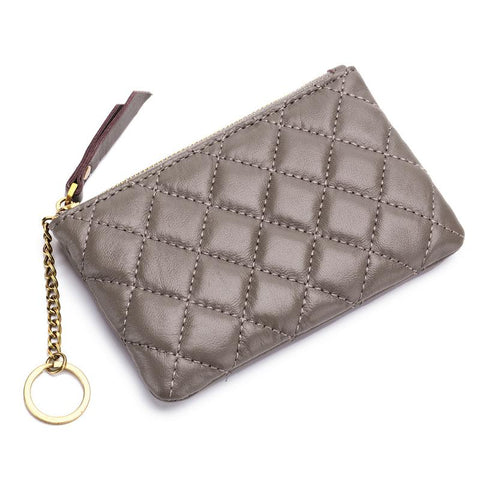 Lambskin Fashion Wallet Mini Zero Purses Designer Lingge Zipper-BS00628-Veeddydropshipping