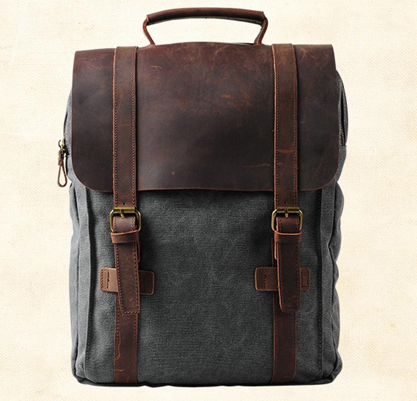 military Canvas backpack Men backpack women school-BS00350-Veeddydropshipping
