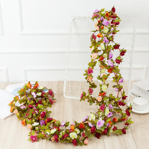 Rose Artificial Flowers Christmas Garland-HA00715-Veeddydropshipping