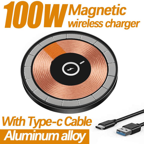 New 100W Original Magnetic Wireless Charging For iPhone 14 13 11 12 Pro Max-PA01062-Veeddydropshipping