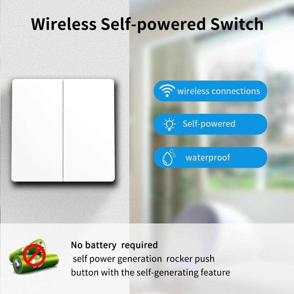 SIXWGH Smart Wireless Switch RF433Mhz Self-Powered Push Button Wall-TI01136-Veeddydropshipping