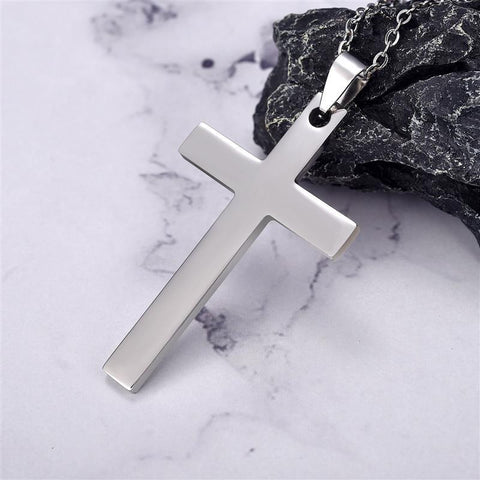 Fashion Cross Pendant Stainless Steel Link Chain Charm Necklace -JW00275-Veeddydropshipping