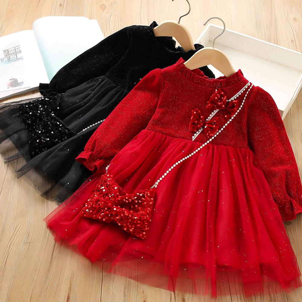 Kids Girls Thick Party Dresses Children Christmas Princess Dress-Veeddydropshipping