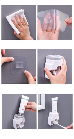Toothbrush Holder Set Toothpaste Dispenser-HA01022-Veeddydropshipping