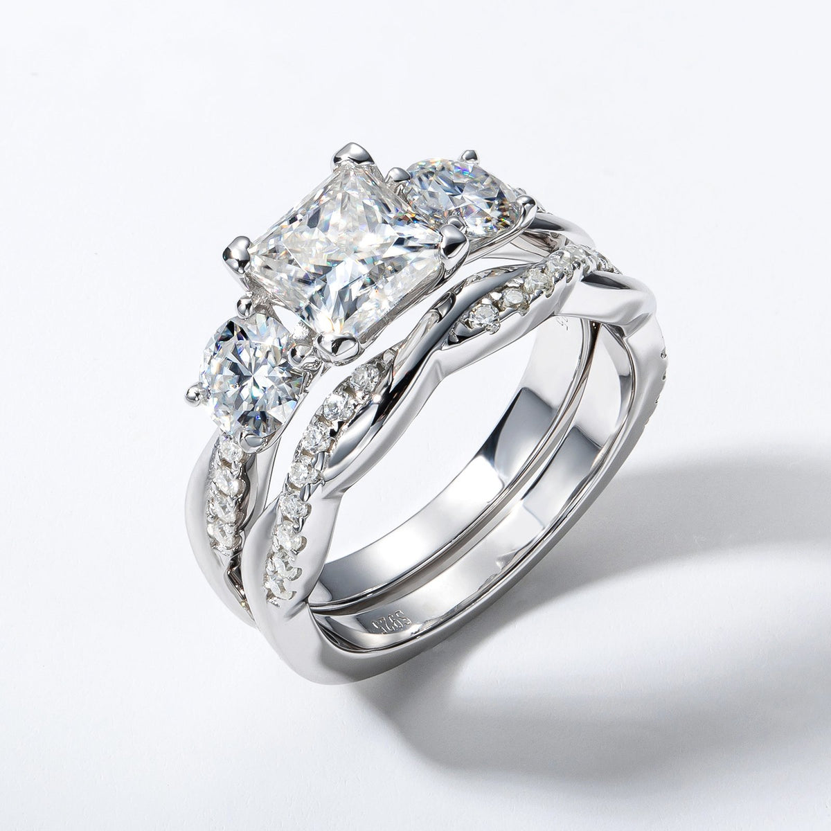 Moissanite Bridal Rings  925 Sterling Silver Engagement Wedding  Ring-JW00091- Veeddydropshipping