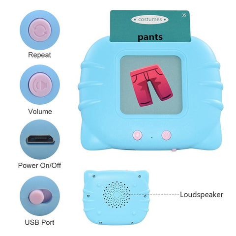 Kids Audio Electronic Cards Book Cognitive Talking Flash Cards Early Education-TB00496-Veeddydropshipping