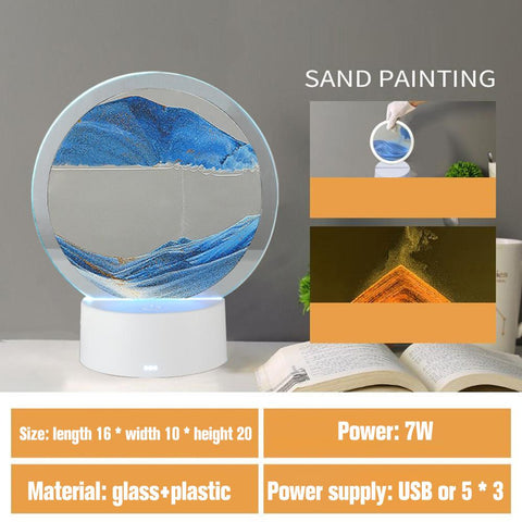 Round 3D Glass Moving Sand Art Painting Sandscape-HA00313-Veeddydropshipping