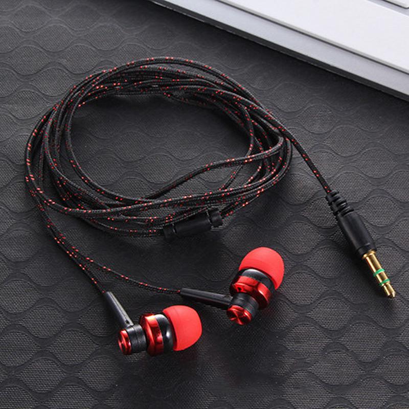 Wired Earphone Stereo Weave Cable Earphone Headset-Veeddydropshipping
