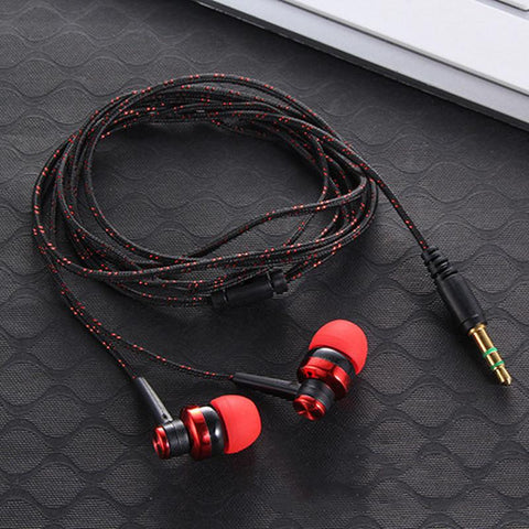 Wired Earphone Stereo Weave Cable Earphone Headset-Veeddydropshipping