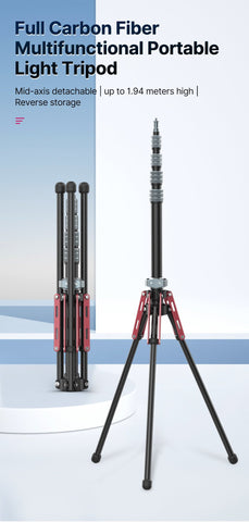 MT-49 1.9M Carbon Fiber Lighting Stand Portable Tripod Photography Light Stand-CE00287-Veeddydropshipping