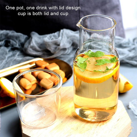 Water Carafe Tumbler Glass Cup Water Bottle-HA01287-Veeddydropshipping