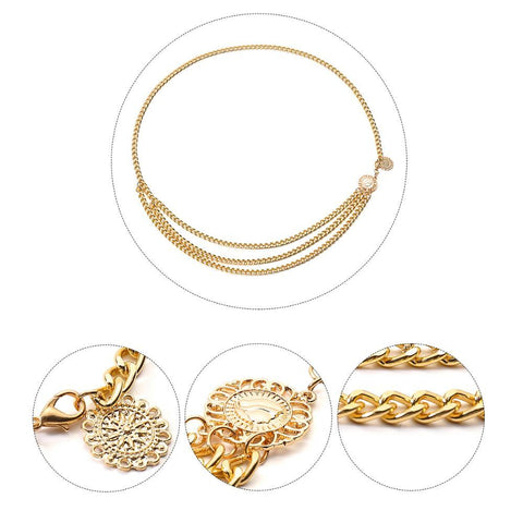 Tassel Coin Pendant Harness Belly Chains for Women Waistbands Body Jewelry-JW01379-Veeddydropshipping