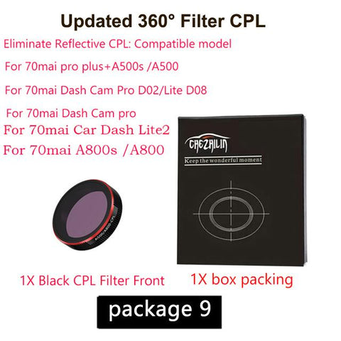 For 70mai Dash Cam 4K A800s CPL Polarizing or RC06 Rear camera  CPL-AM00566-Veeddydropshipping
