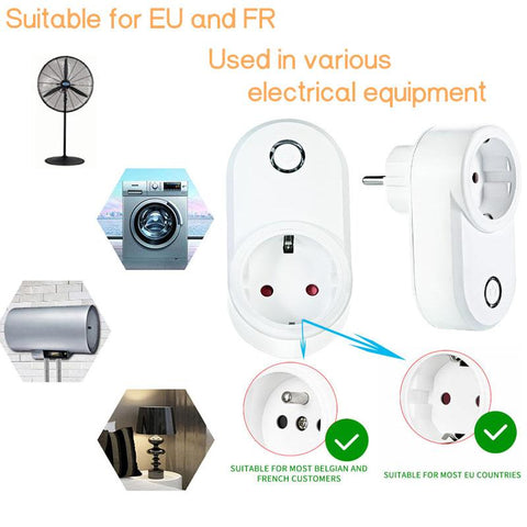 Wireless Remote Control Switch Electrical Outlet Smart EU Wall Socket-TI01140-Veeddydropshipping